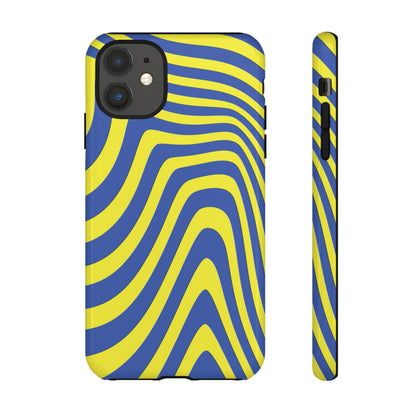 Retro wavy - yellow and blue - Tough Cases