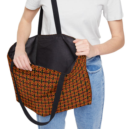 Letter Art - C - Orange - Black 000000 - Weekender Tote Bag