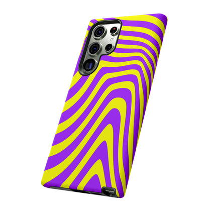 Retro wavy - yellow and purple - Tough Cases