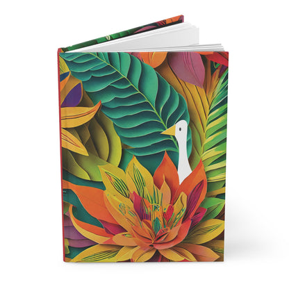 Large Tropical Flowers2 - Duck - Hardcover Journal Matte