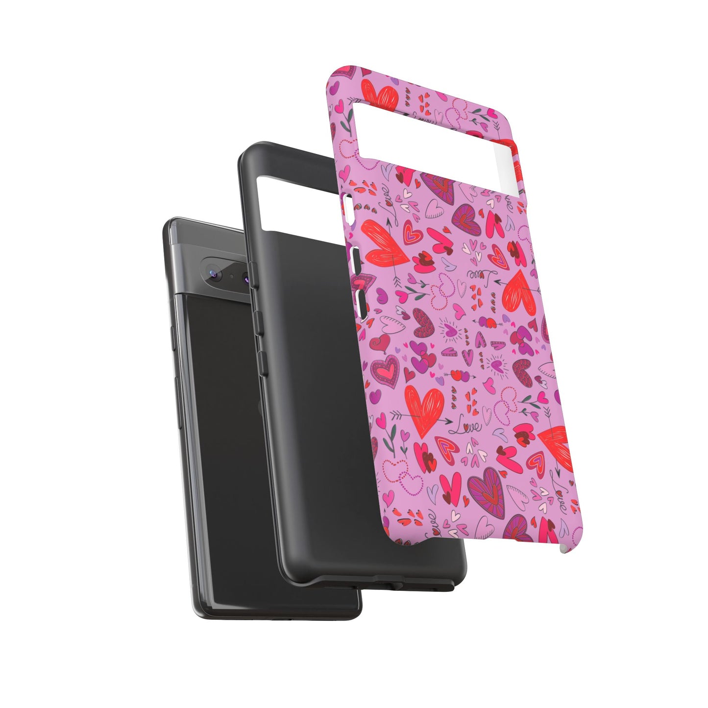 Heart Doodles - Fuschia Pink ff8eff - Tough Cases