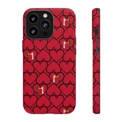 Ducks in hearts - Fire Engine Red c8092e - Tough Cases