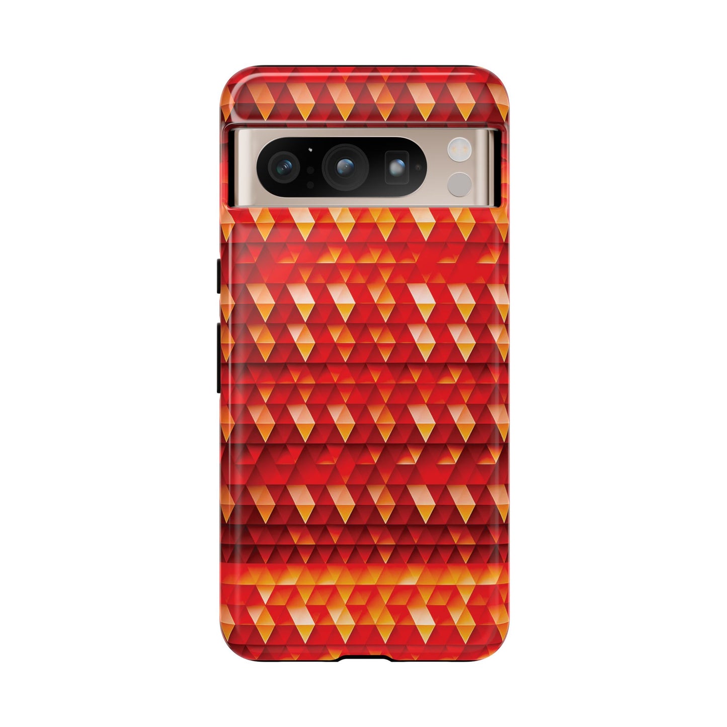 Geometric Flame - Red Triangles - Boston University Red d00000 - Tough Cases