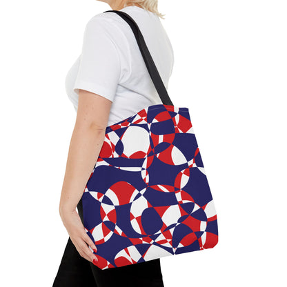 Scarlet Symphony and Sapphire Swirl Got Together - White - Tote Bag