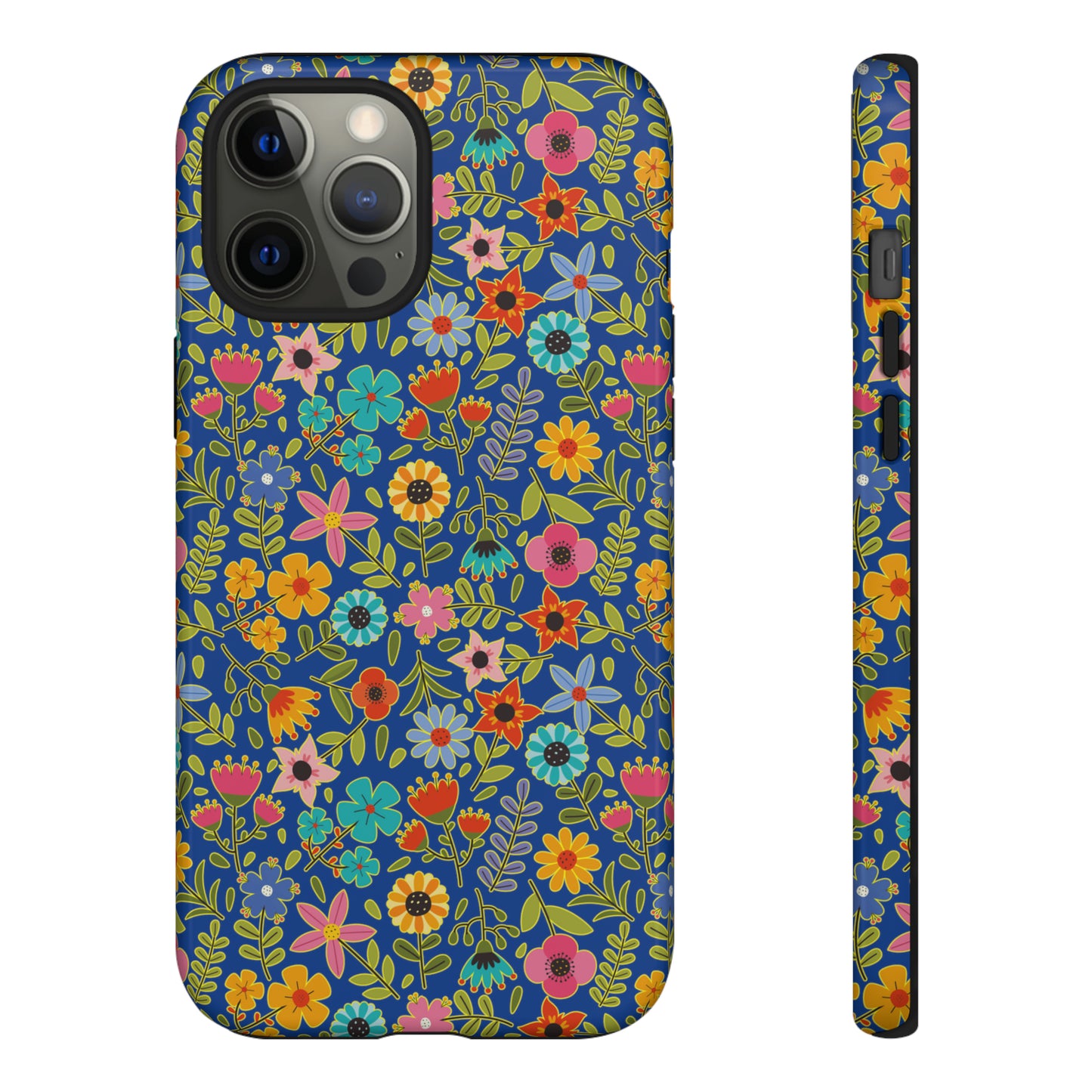 Playful Spring flowers - blue - Tough Cases