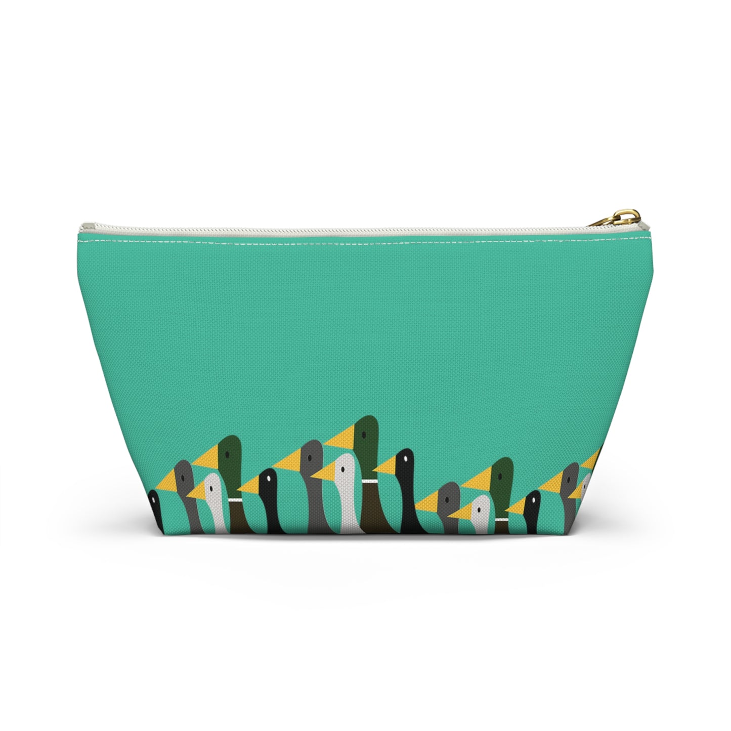 Marching ducks - Turquoise 12d3ad - Accessory Pouch w T-bottom