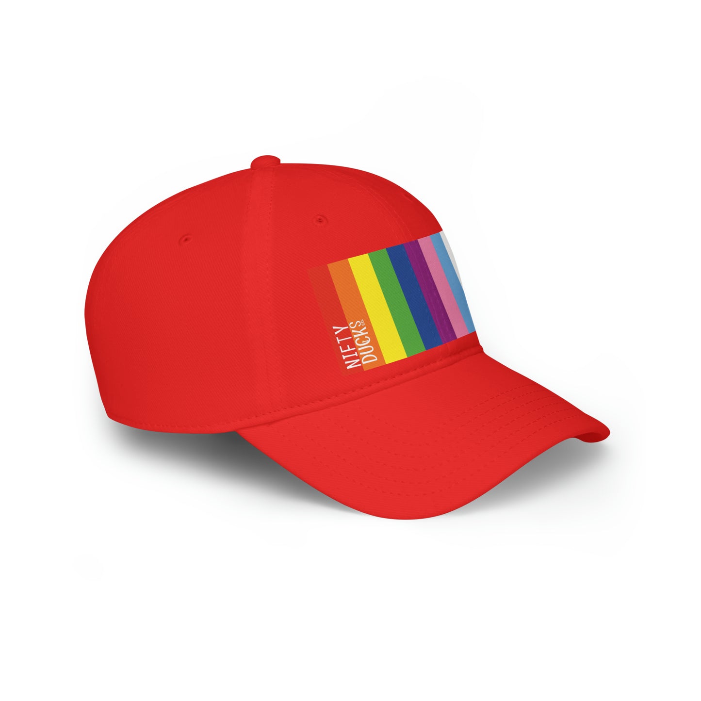 Nifty Ducks Co. Logo2 - Pride colors - Low Profile Baseball Cap