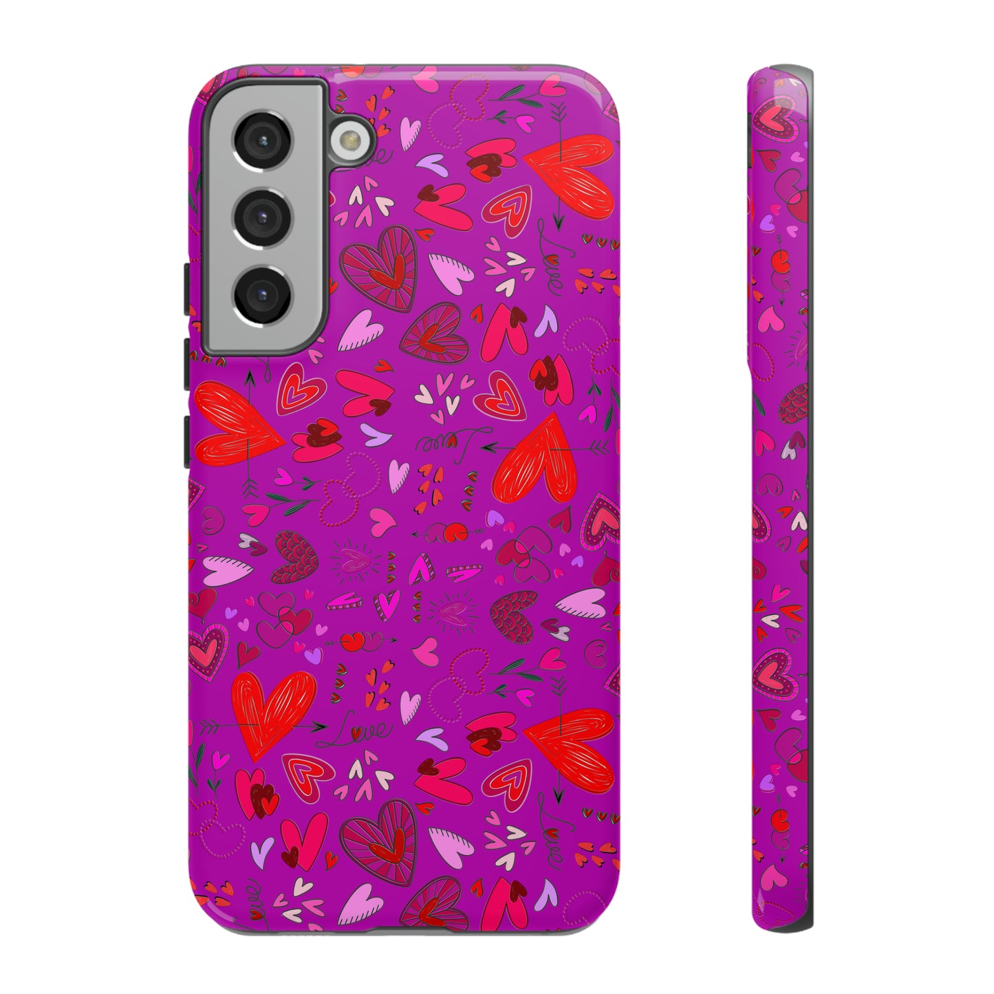 Heart Doodles - Deep Magenta B805AE - Tough Cases