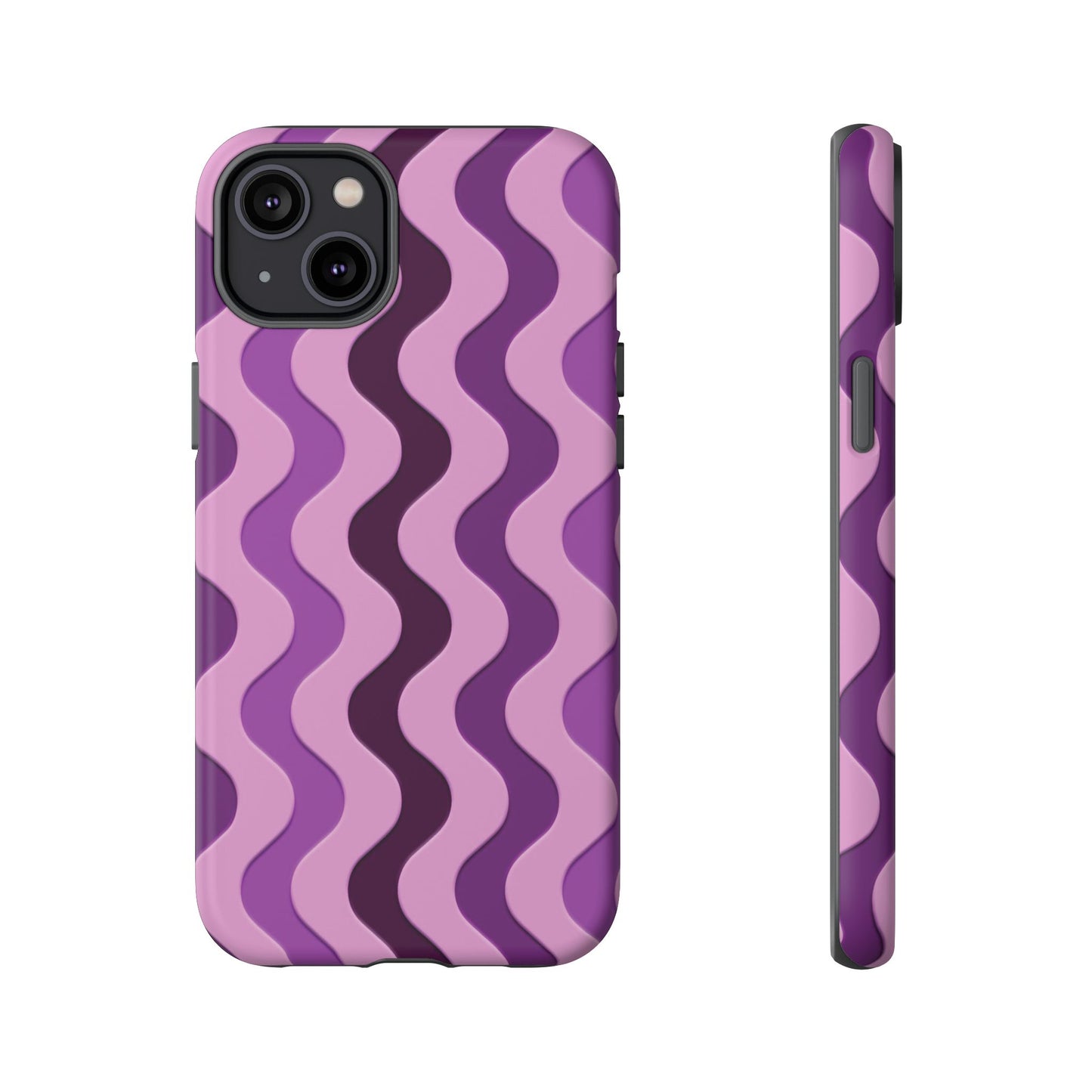 Vertical retro wavy purple and pink - Tough Cases