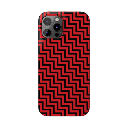 Zigs and Zags - Black - Scarlet - Slim Phone Cases