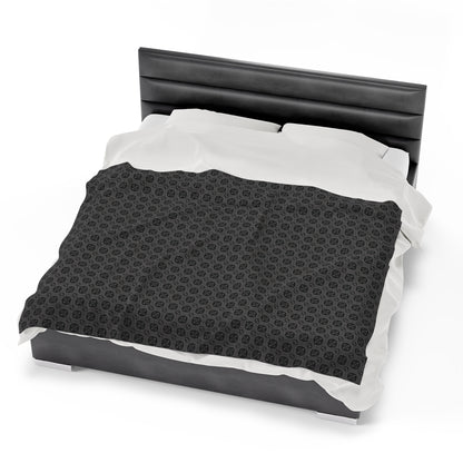 Letter Art - B - Gray - Black 000000 - Velveteen Plush Blanket