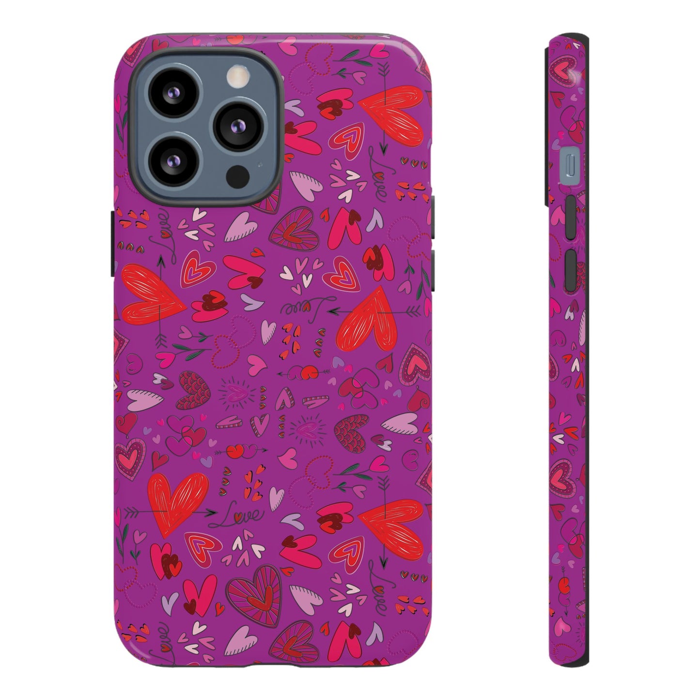 Heart Doodles - Deep Magenta B805AE - Tough Cases