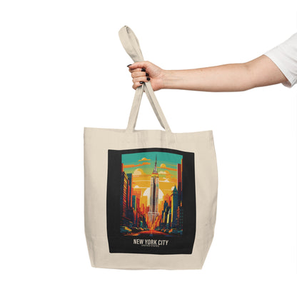 New York City - United States - Black 000000 - Canvas Shopping Tote