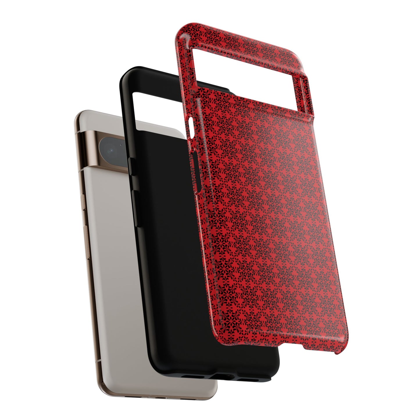 Vibrant Kaleidoscope - Black - Scarlet - Tough Cases