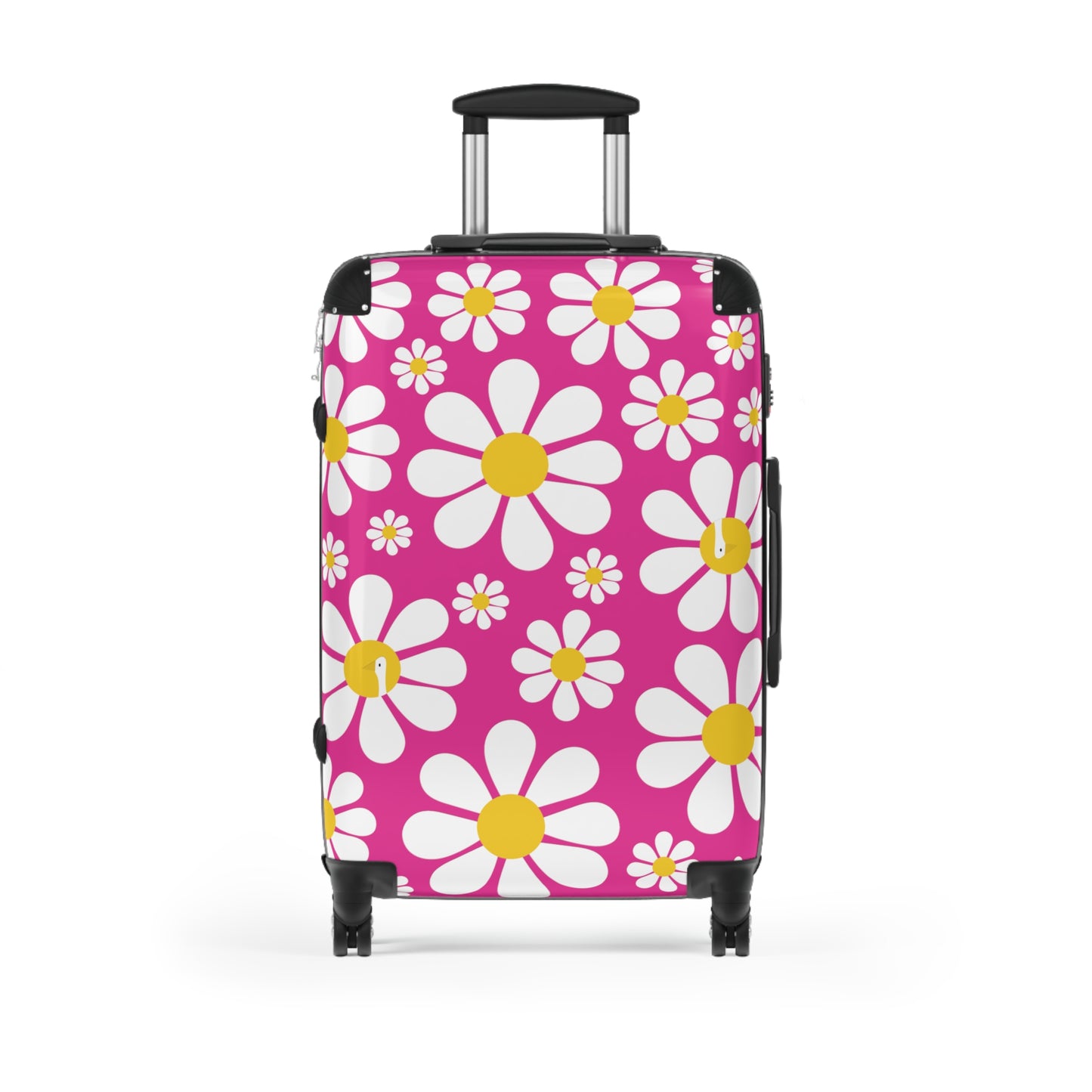Ducks in Daisies - Large print - Mean Girls Lipstick ff00a8 - Suitcase