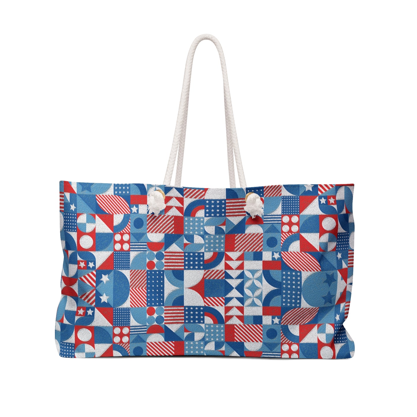 Red White and Blue Bold Pattern - Oil Paint Texture - Weekender Bag