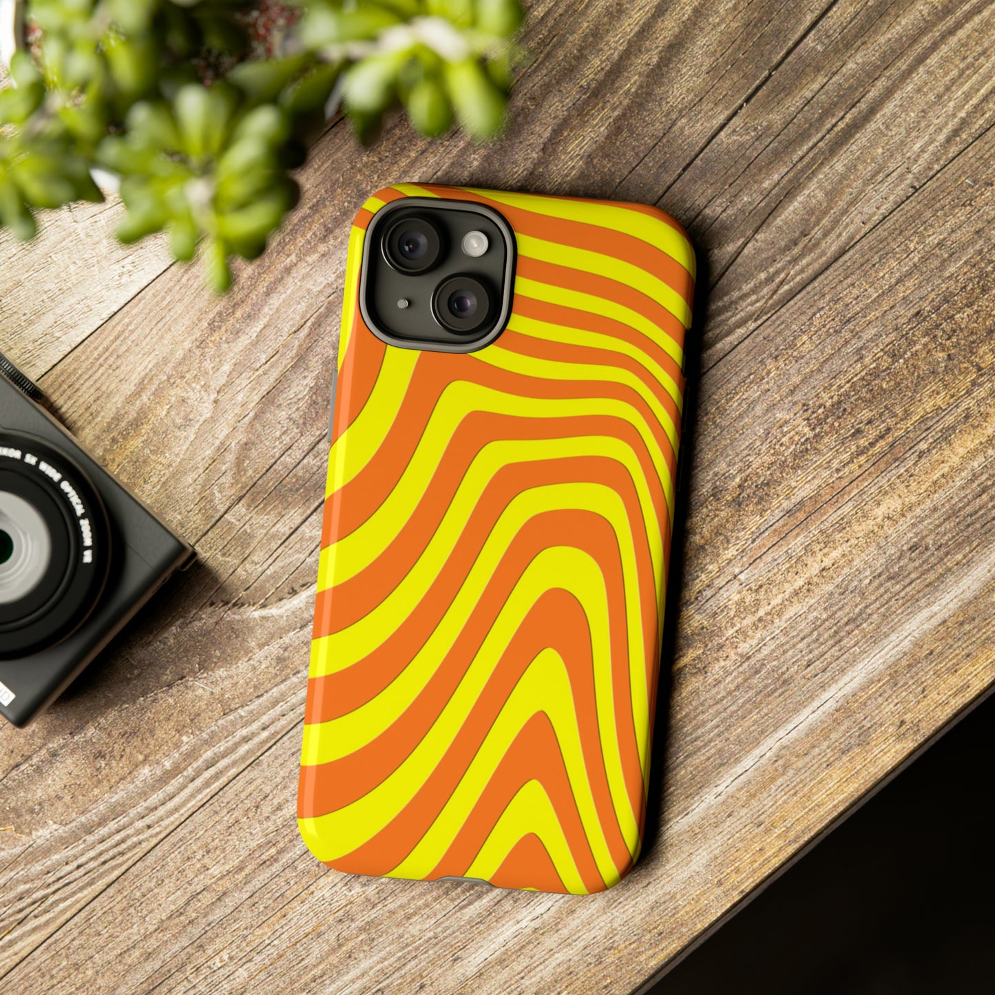 Retro wavy - yellow and orange - Tough Cases