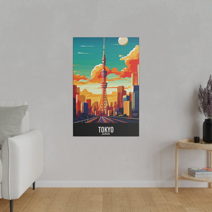 Tokyo - Japan - Black 000000 - Matte Canvas, Stretched, 0.75"