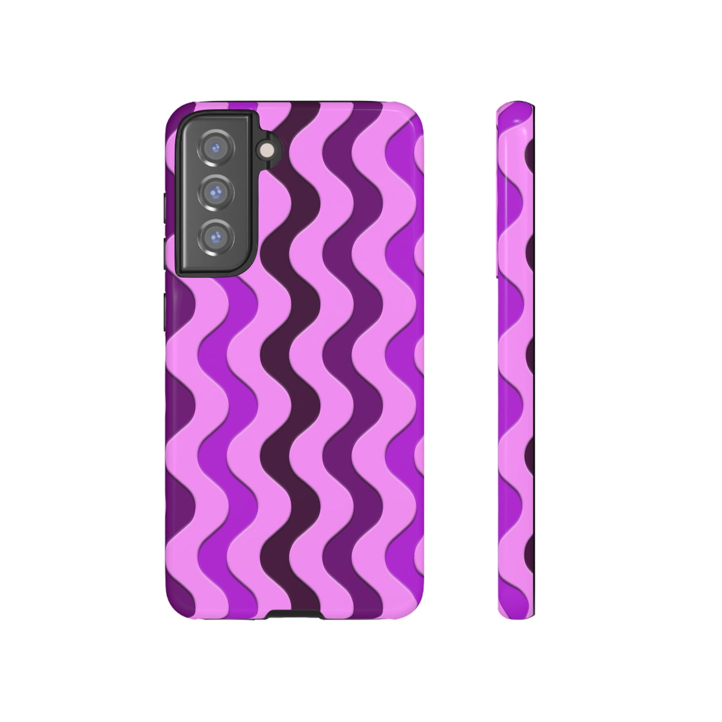 Vertical retro wavy purple and pink - Tough Cases