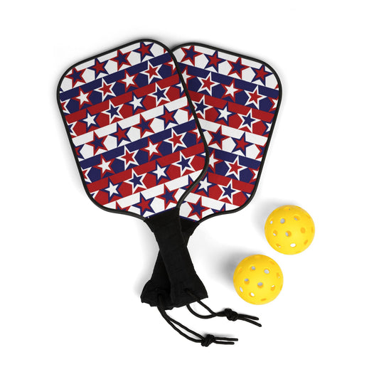 Red White and Blue Stars - Stripes - Pickleball Kit