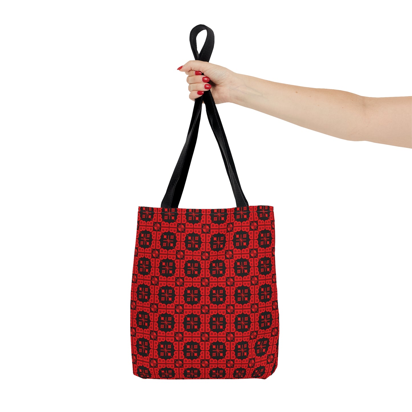 Letter Art - B - Red - Black 000000 - Tote Bag