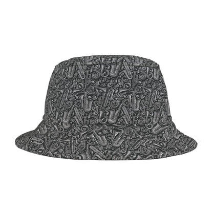 Band Camp - Gray - Black 000000 - Bucket Hat (AOP)