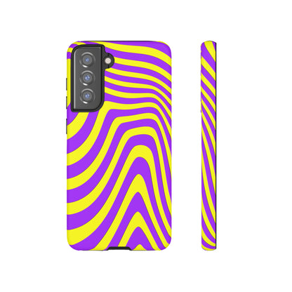 Retro wavy - yellow and purple - Tough Cases