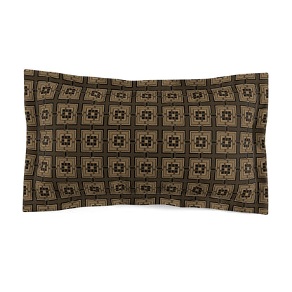 Intersecting Squares - Brown - Microfiber Pillow Sham
