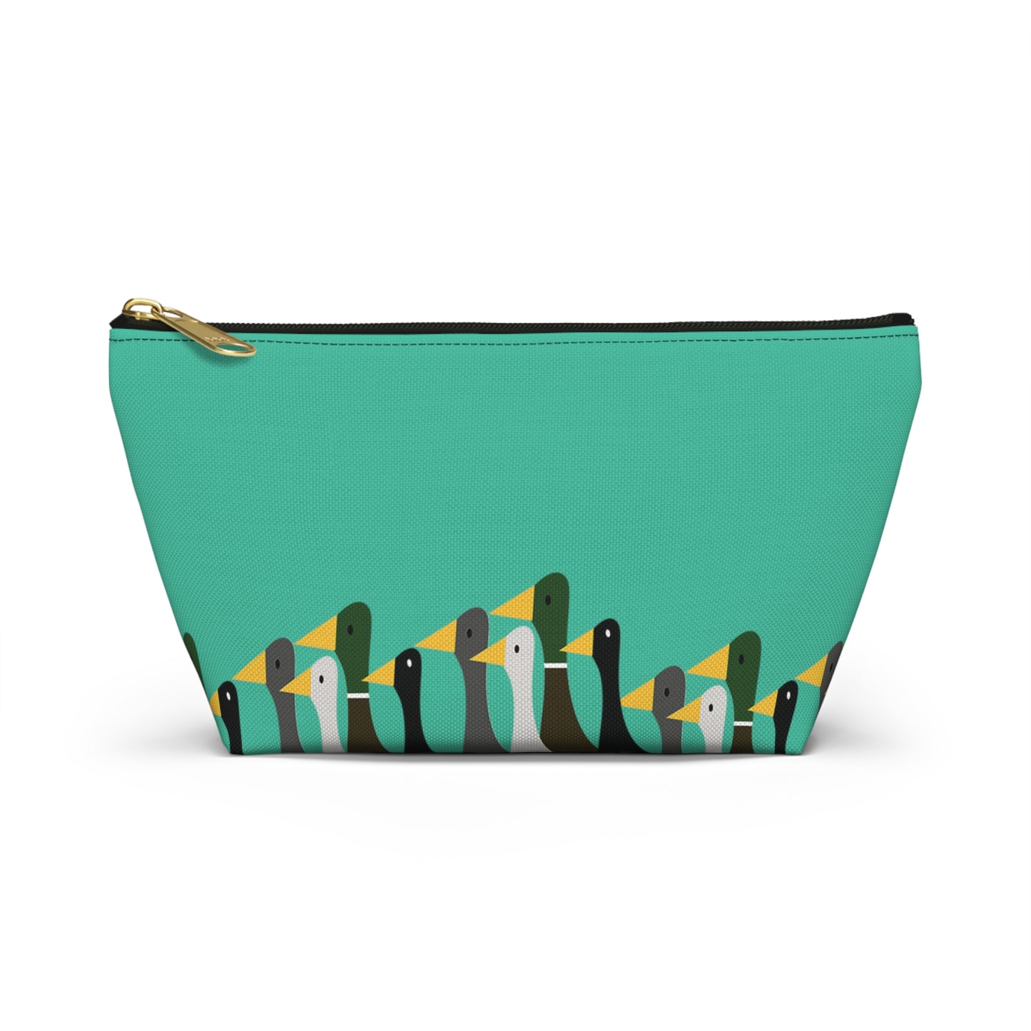 Marching ducks - Turquoise 12d3ad - Accessory Pouch w T-bottom