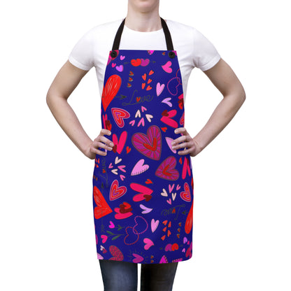 Heart Doodles - Ultramarine 160987 - Apron