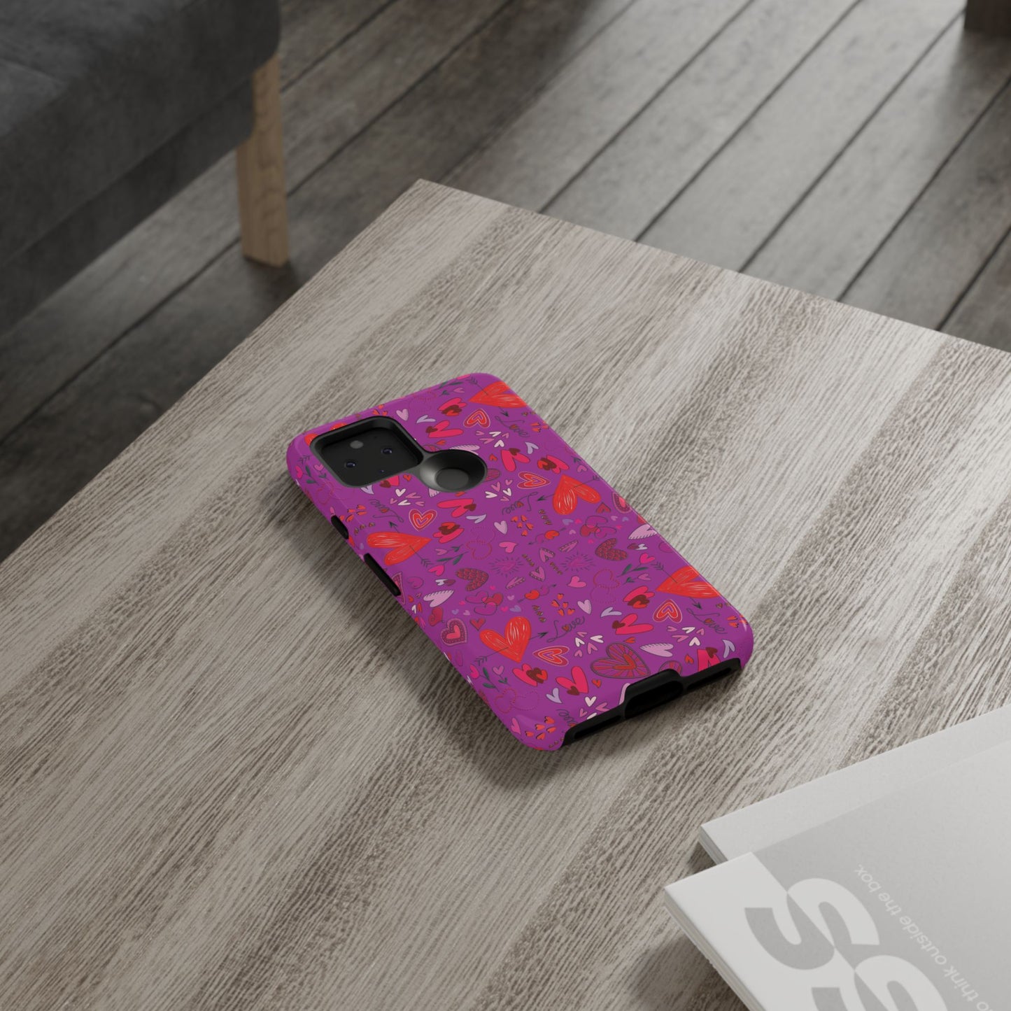 Heart Doodles - Deep Magenta B805AE - Tough Cases