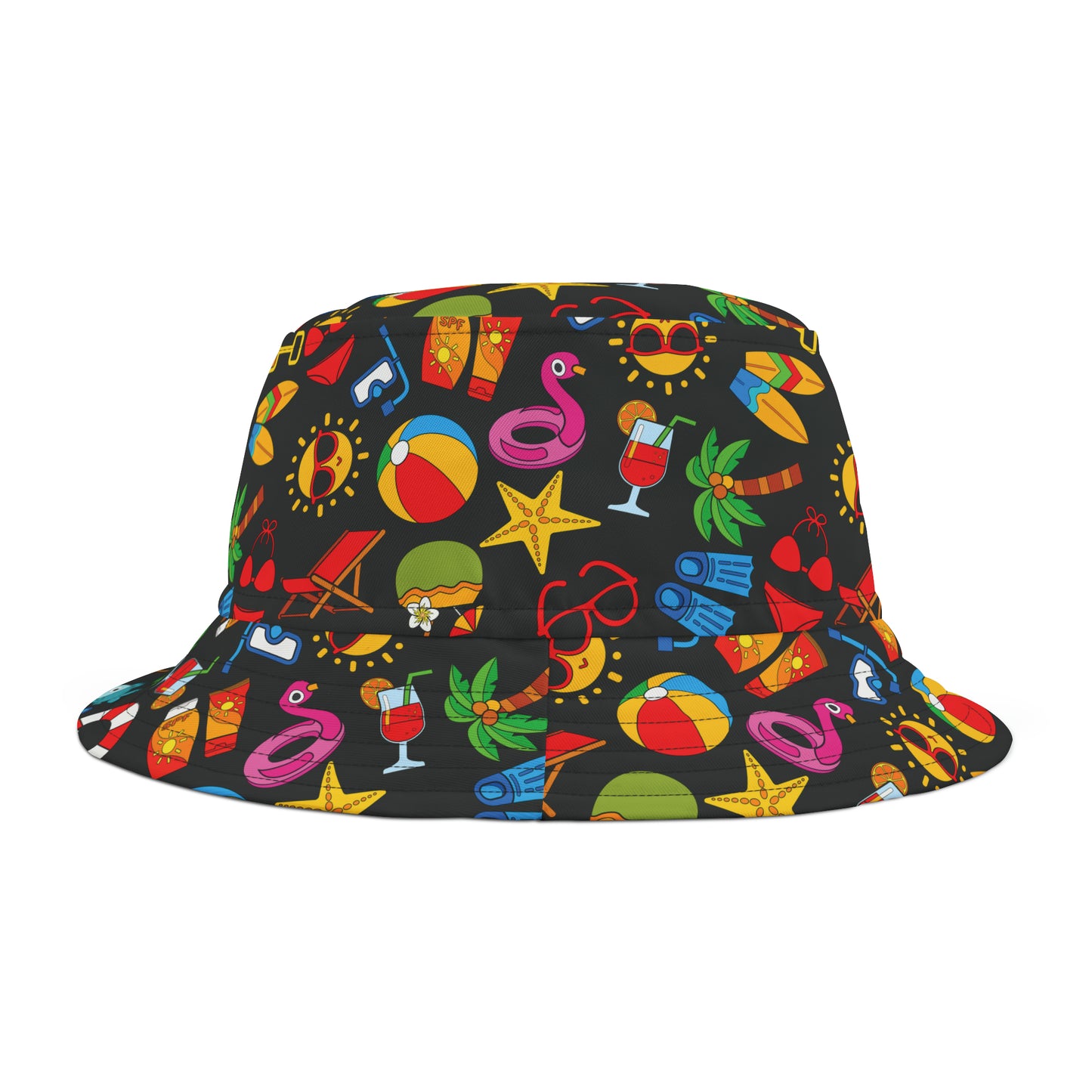 Summer Vibes - Black 000000 - Bucket Hat (AOP)