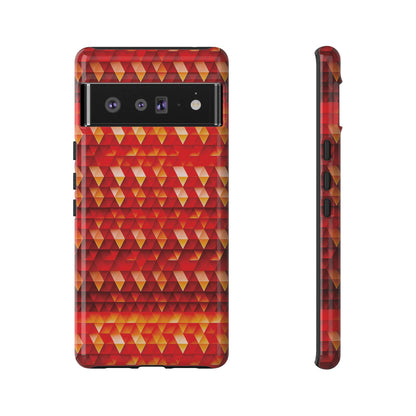 Geometric Flame - Red Triangles - Boston University Red d00000 - Tough Cases