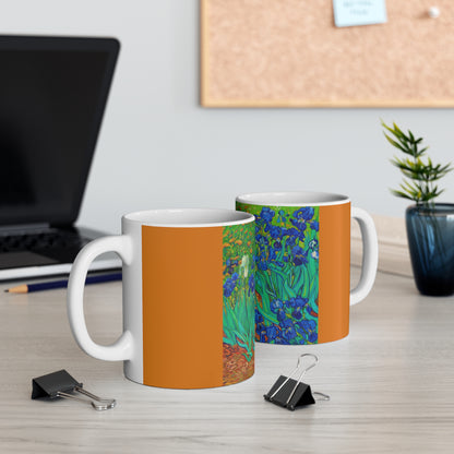 Irises - 1889 - van Gogh - Mango Tango db7a00 - Mug 11oz