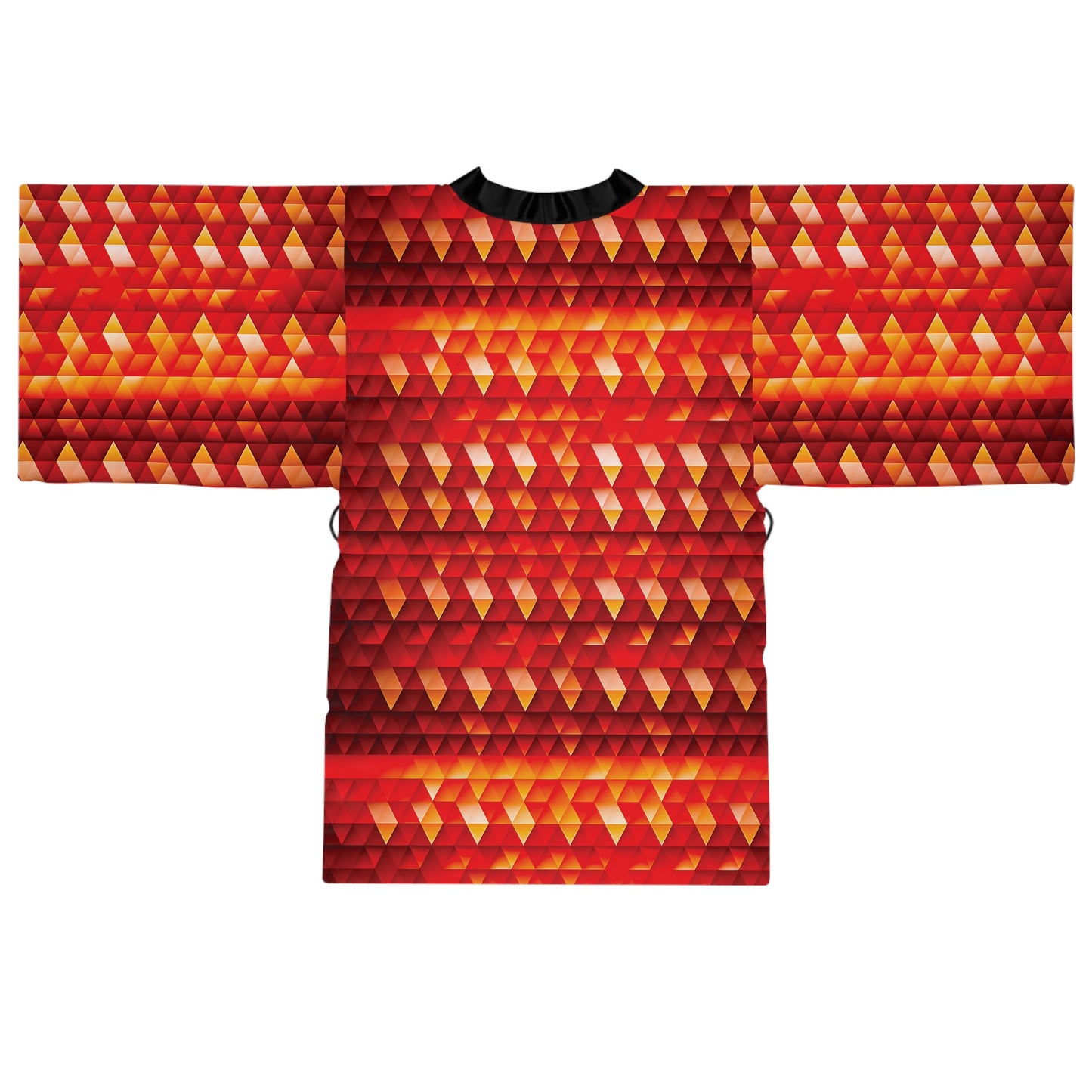 Geometric Flame - Red Triangles - Long Sleeve Kimono Robe