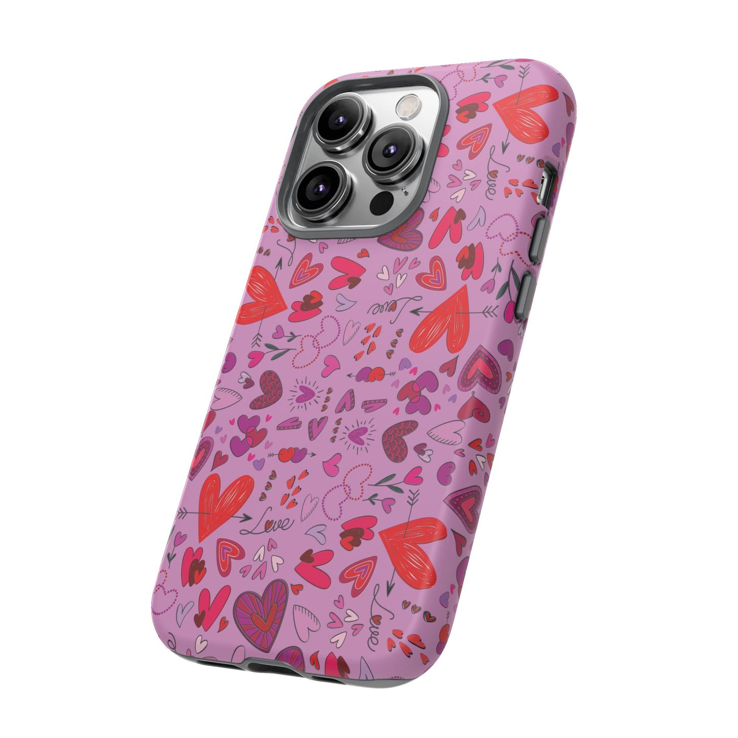 Heart Doodles - Fuschia Pink ff8eff - Tough Cases