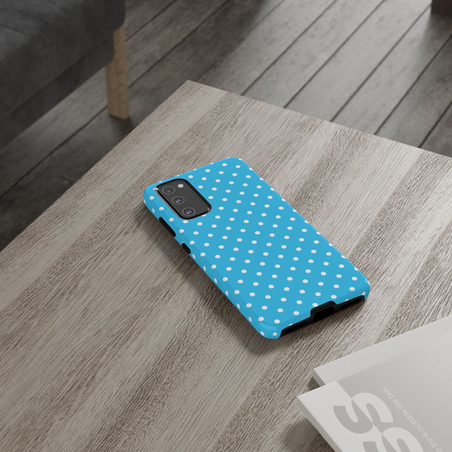 White dots on blue - Tough Cases