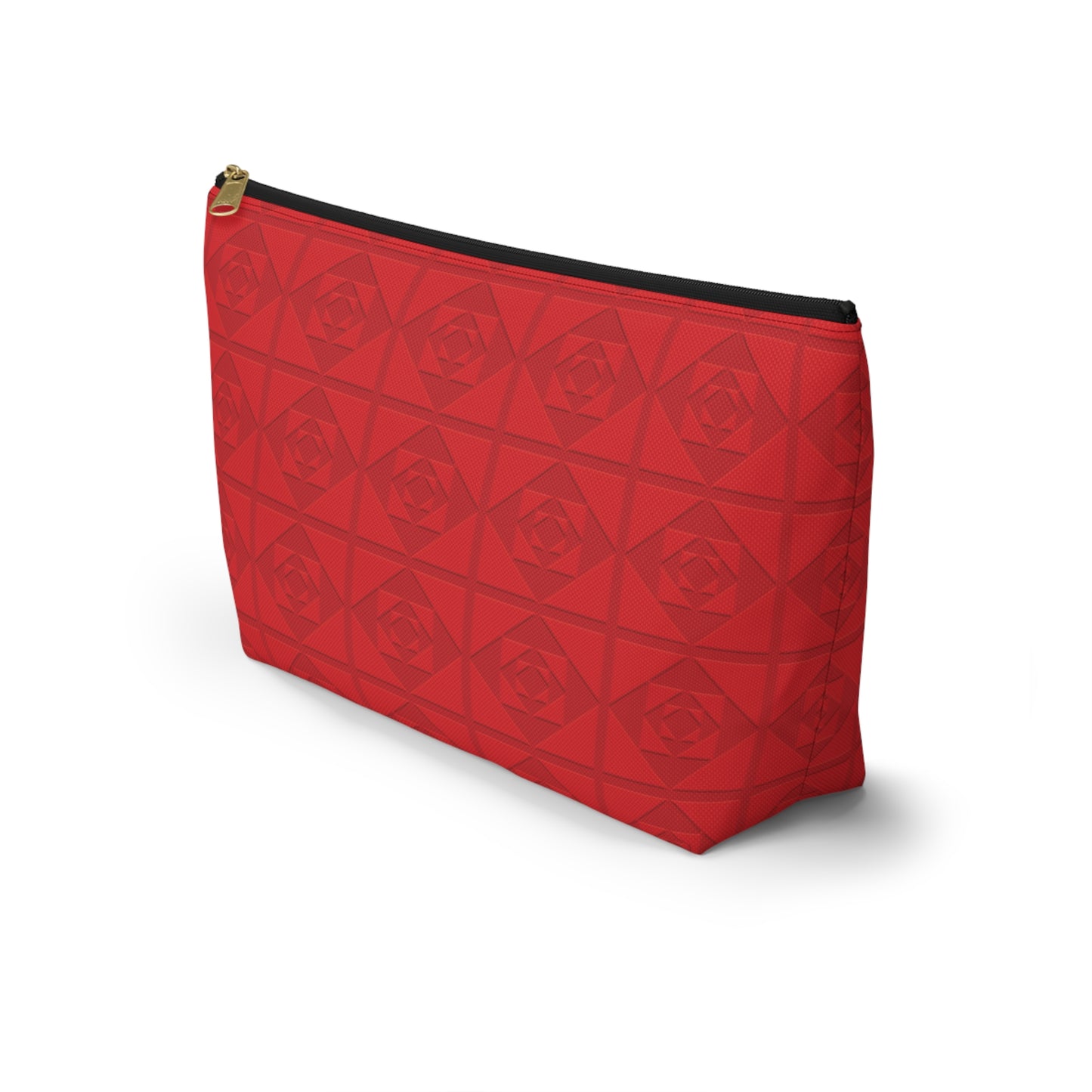 Embossed Geometric Pattern - Accessory Pouch w T-bottom