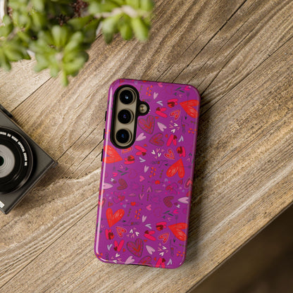 Heart Doodles - Deep Magenta B805AE - Tough Cases