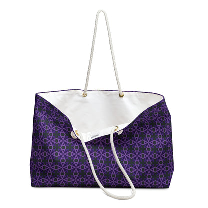Letter Art - A - Purple - Black 000000 - Weekender Bag