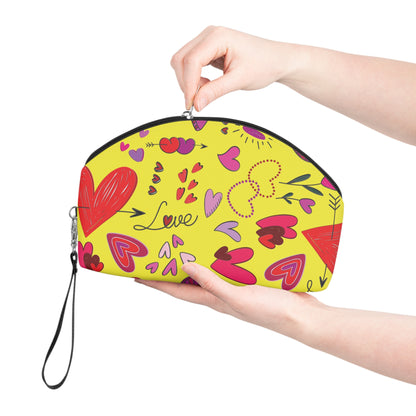 Heart Doodles - Yellow fff800 - Makeup Bag