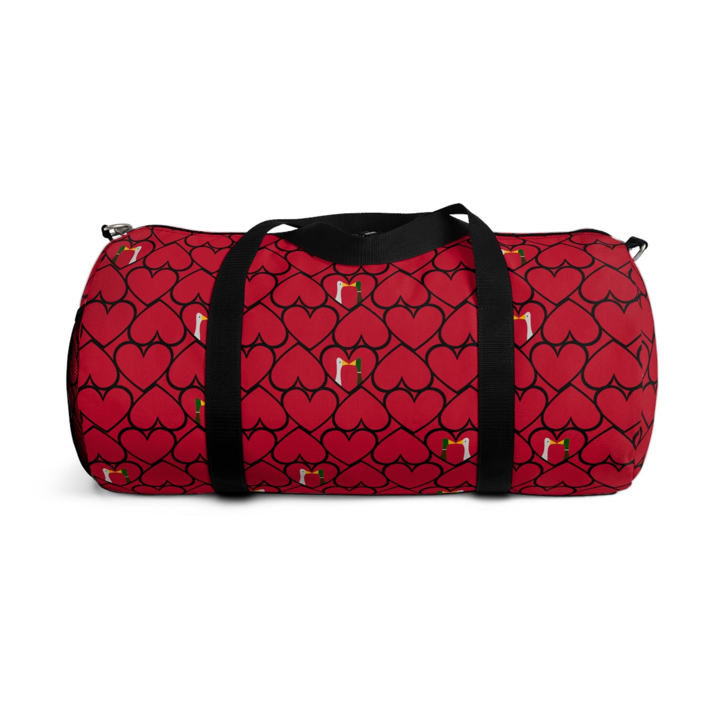 Ducks in hearts - Fire Engine Red c8092e - Duffel Bag