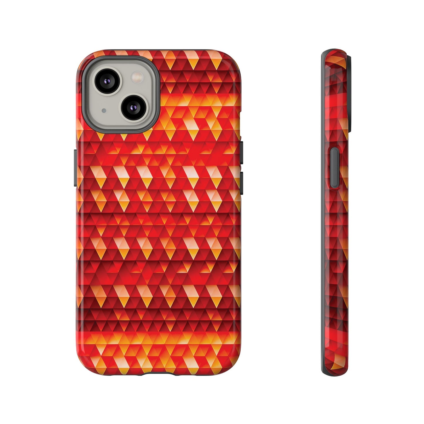 Geometric Flame - Red Triangles - Boston University Red d00000 - Tough Cases