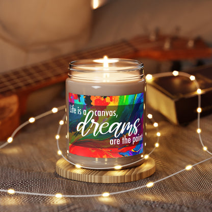 Life is a canvas Dreams are the paint - Black 000000 - Scented Candles, 9oz