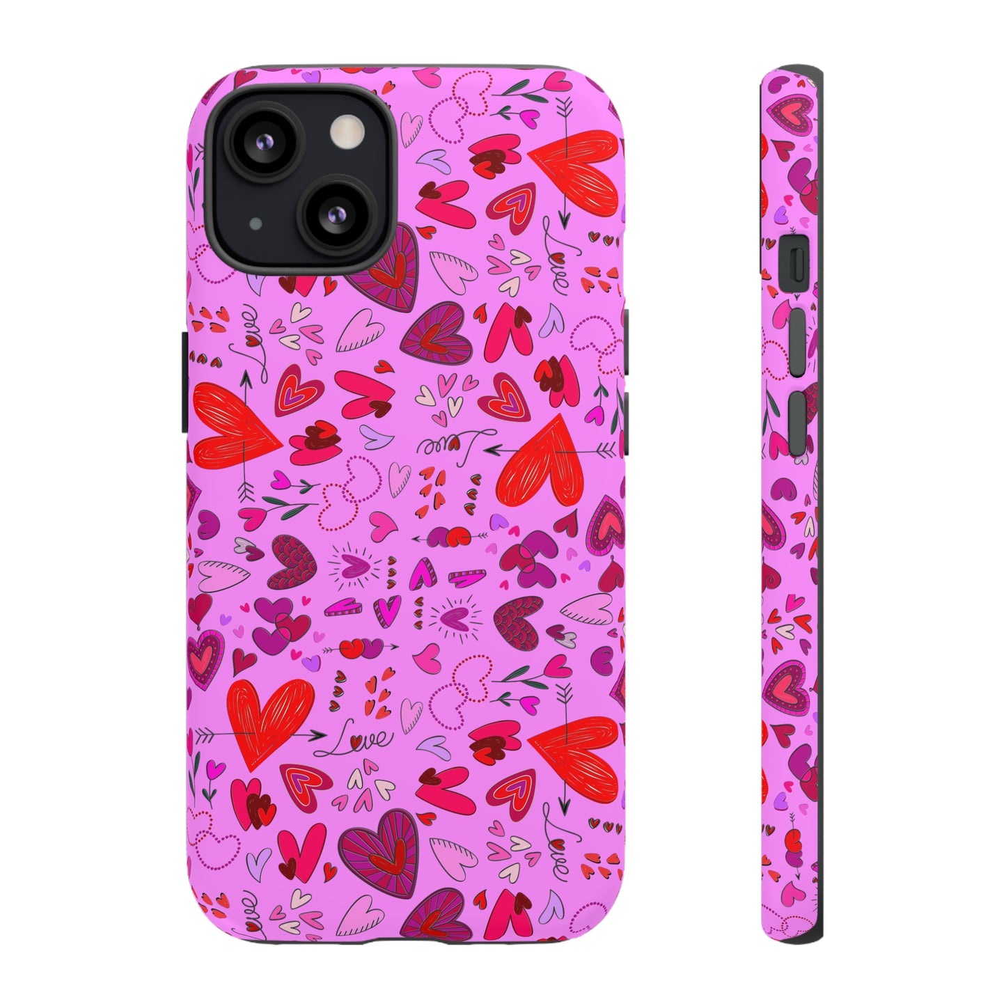 Heart Doodles - Fuschia Pink ff8eff - Tough Cases