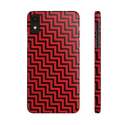 Zigs and Zags - Black - Scarlet - Slim Phone Cases