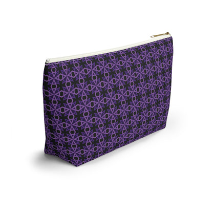 Letter Art - A - Purple - Black 000000 - Accessory Pouch w T-bottom