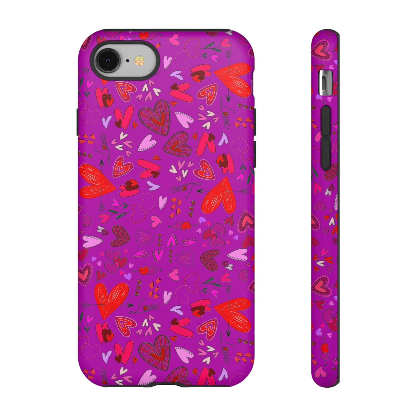 Heart Doodles - Deep Magenta B805AE - Tough Cases