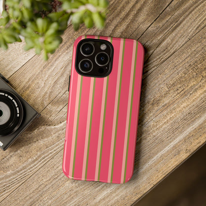 Pink and green stripes - Tough Cases