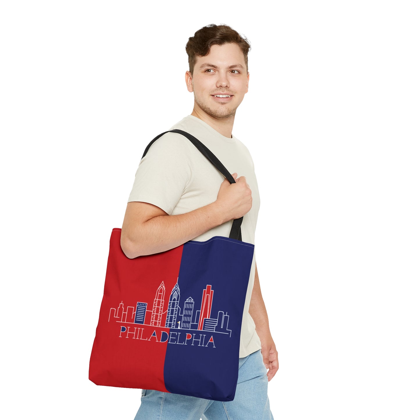 Philadelphia - Red White and Blue City series - Logo - Tote Bag